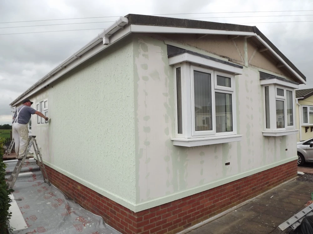 Texture Coat Boards Using The Hand Trowel/Roller Method Creating A Bark Effect Finish